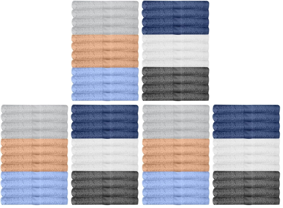 KAHAF Collection 6-Pack Bath Towels - Lightweight - Extra Absorbent - 100% Cotton - Shower towels (Multi, 27 inchesx54 inches)