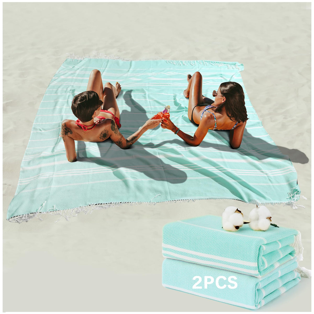 Turkish Beach Towels Vacation Essentials Quick Dry Sand Free Soft Absorbent Adult Oversized Bath Pool Swim Long Towel Lightweight Thin Fast Drying Over The Chair Towel Sand Repellent Anti Yellow