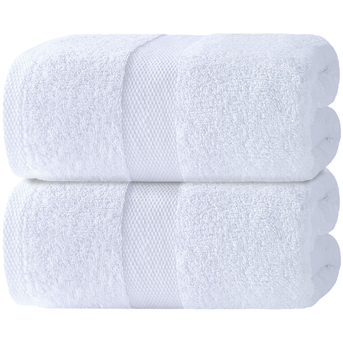 Wealuxe White Bath Towels Set of 4 — 27 x 54 Inch, 100% Ring Spun Cotton 650GSM, Extra Absorbent, Soft White Towels for Bathroom, Shower, Hotel, Spa
