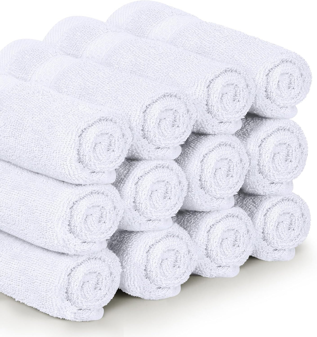 Utopia Towels 12 Pack Premium Wash Cloths, 12x12 in, 100% Cotton, White