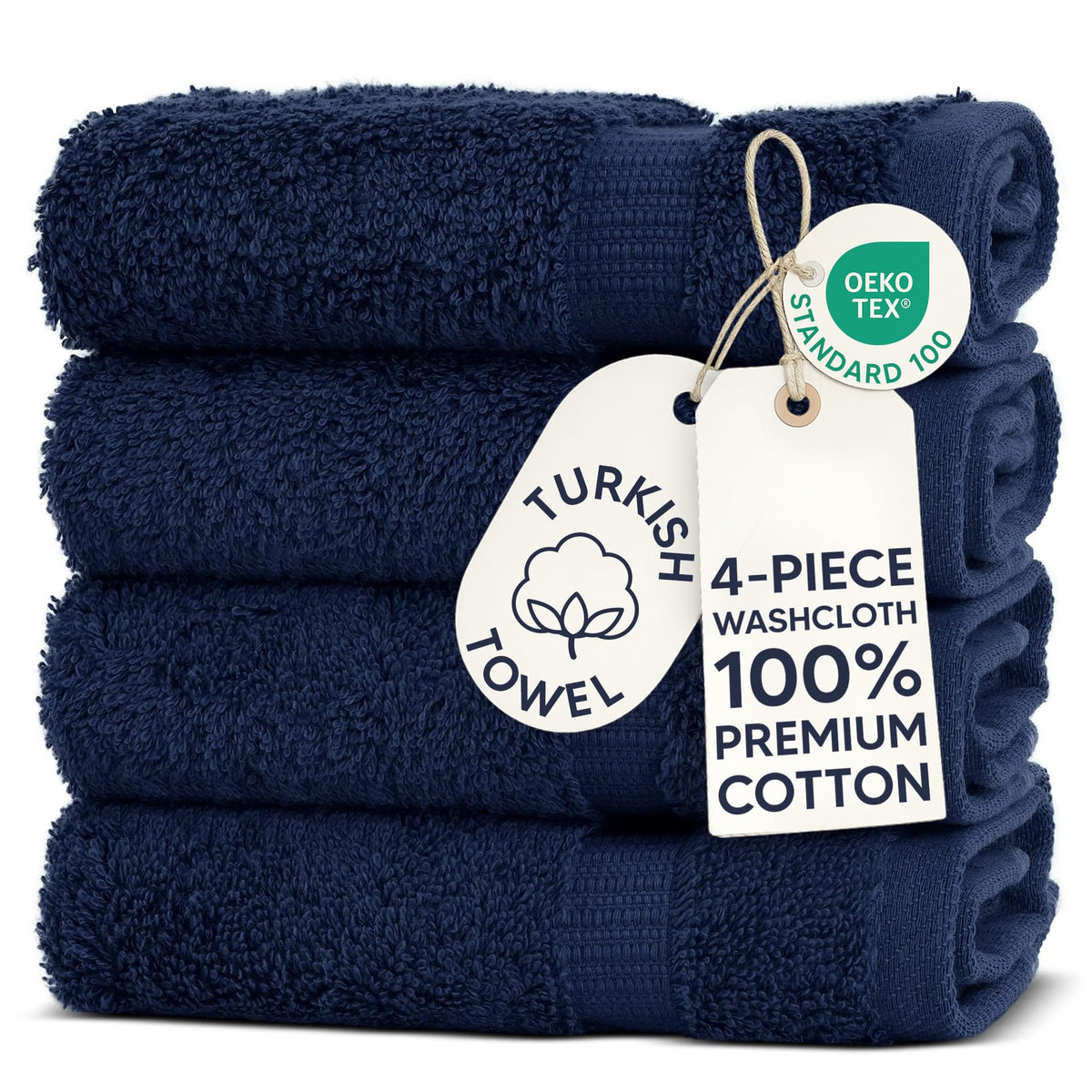 Chakir Turkish Linens 100% Cotton 4-Pack Bath Towels 27x54, Gray
