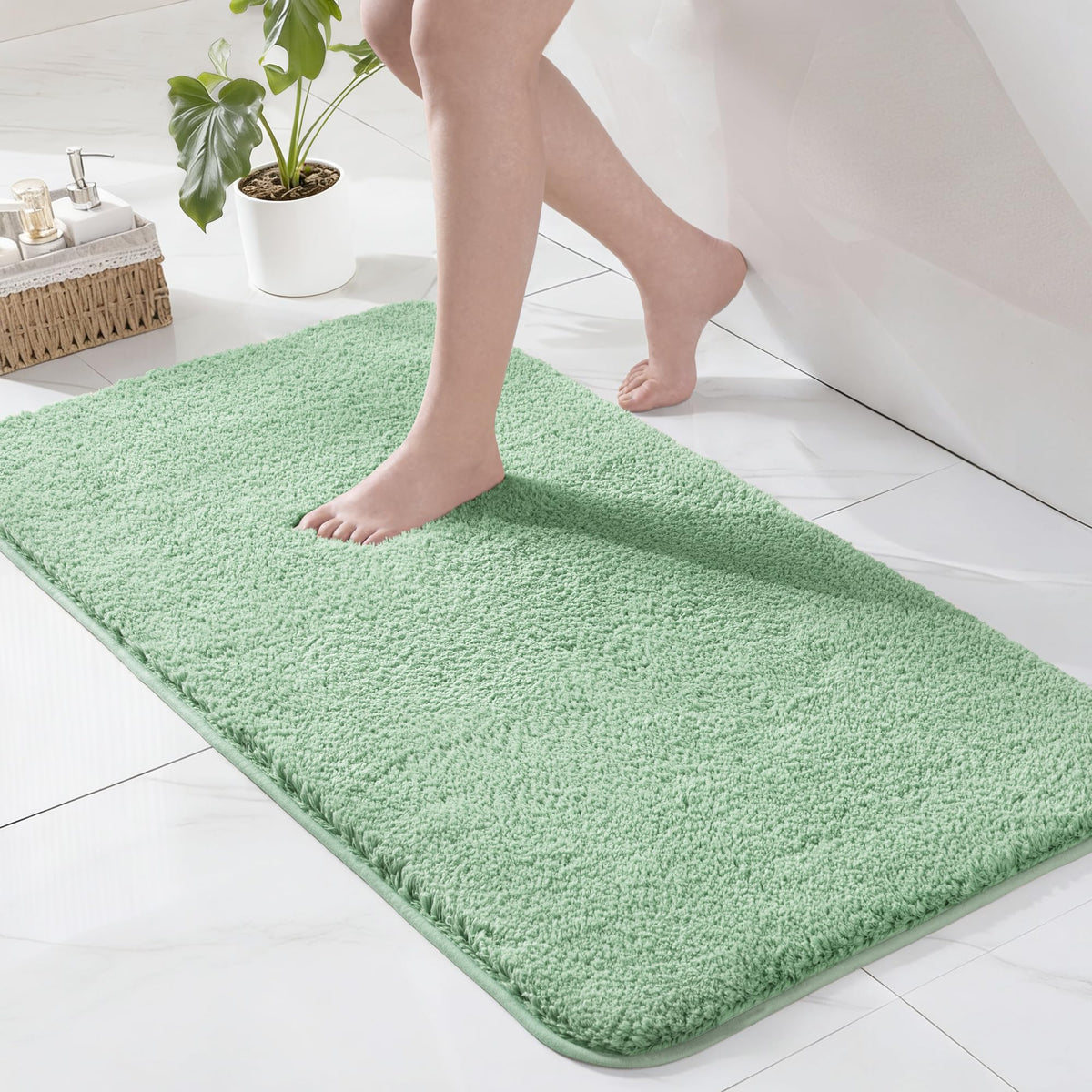 Exclusivo Mezcla Bathroom Rugs Mats 17x24, Navy Blue