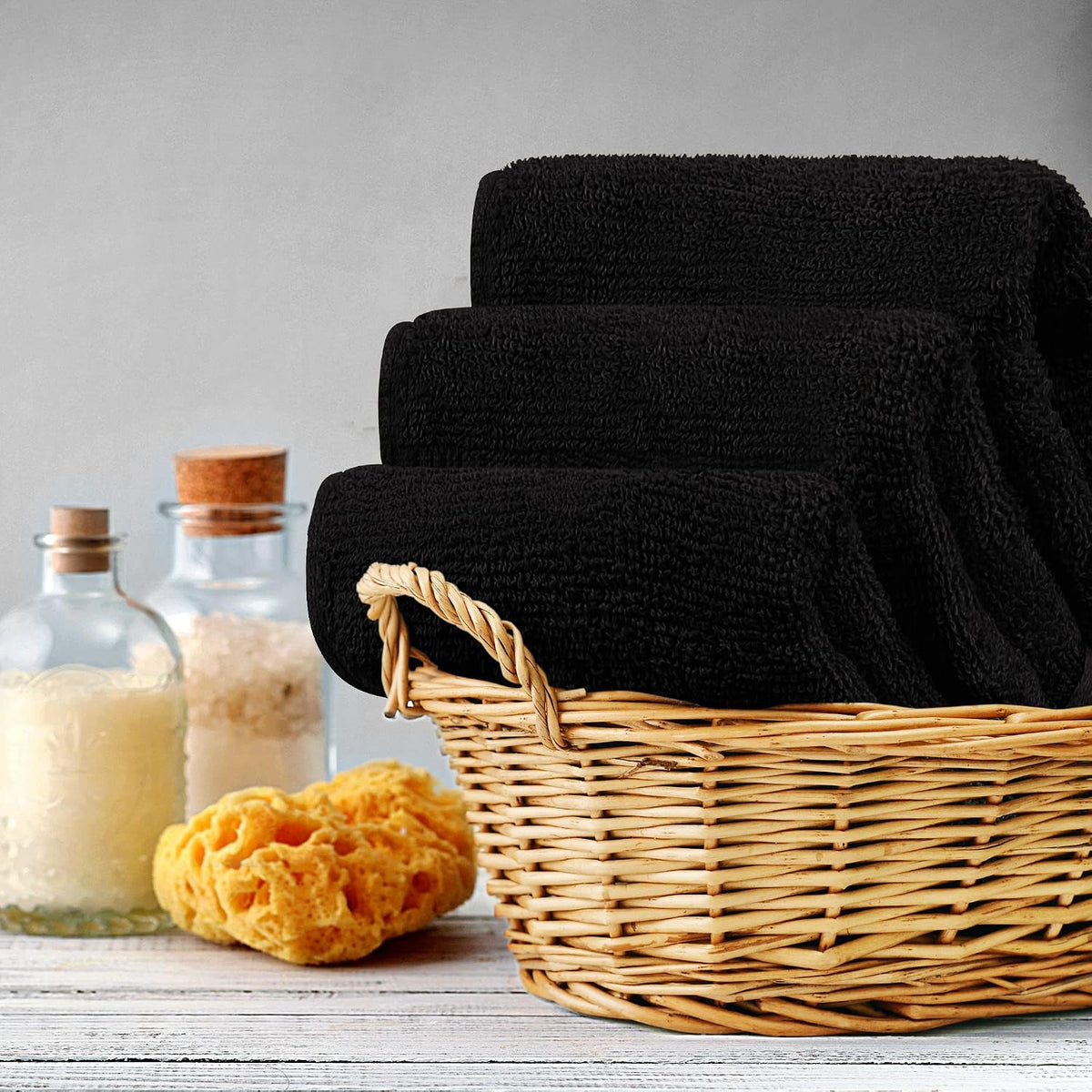 Utopia Towels 12 Pack Premium Wash Cloths, 12x12 in, 100% Cotton, Black