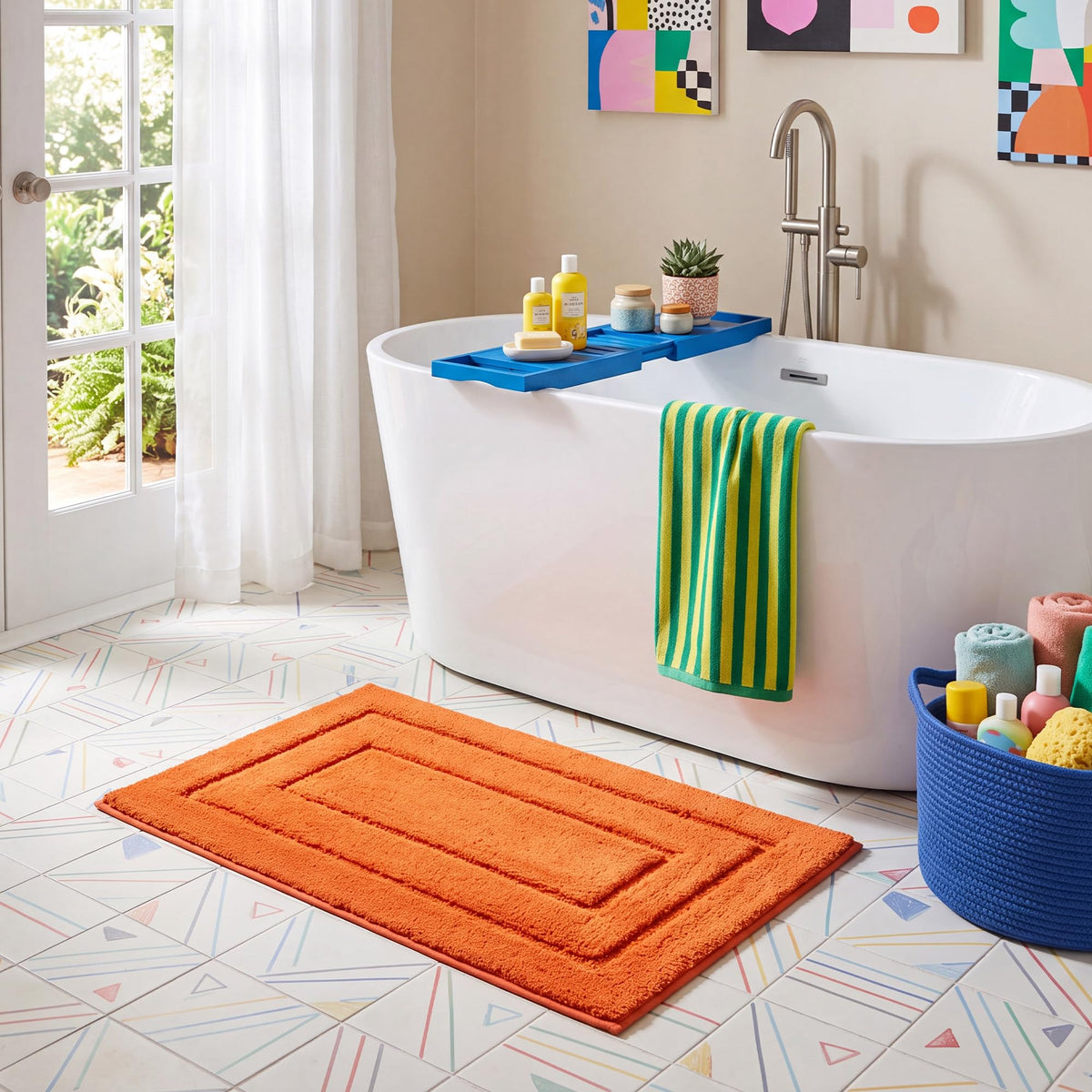 GRANNY SAYS Gray Bathroom Rug 20" x 30", Non-Slip Microfiber Bath Mat