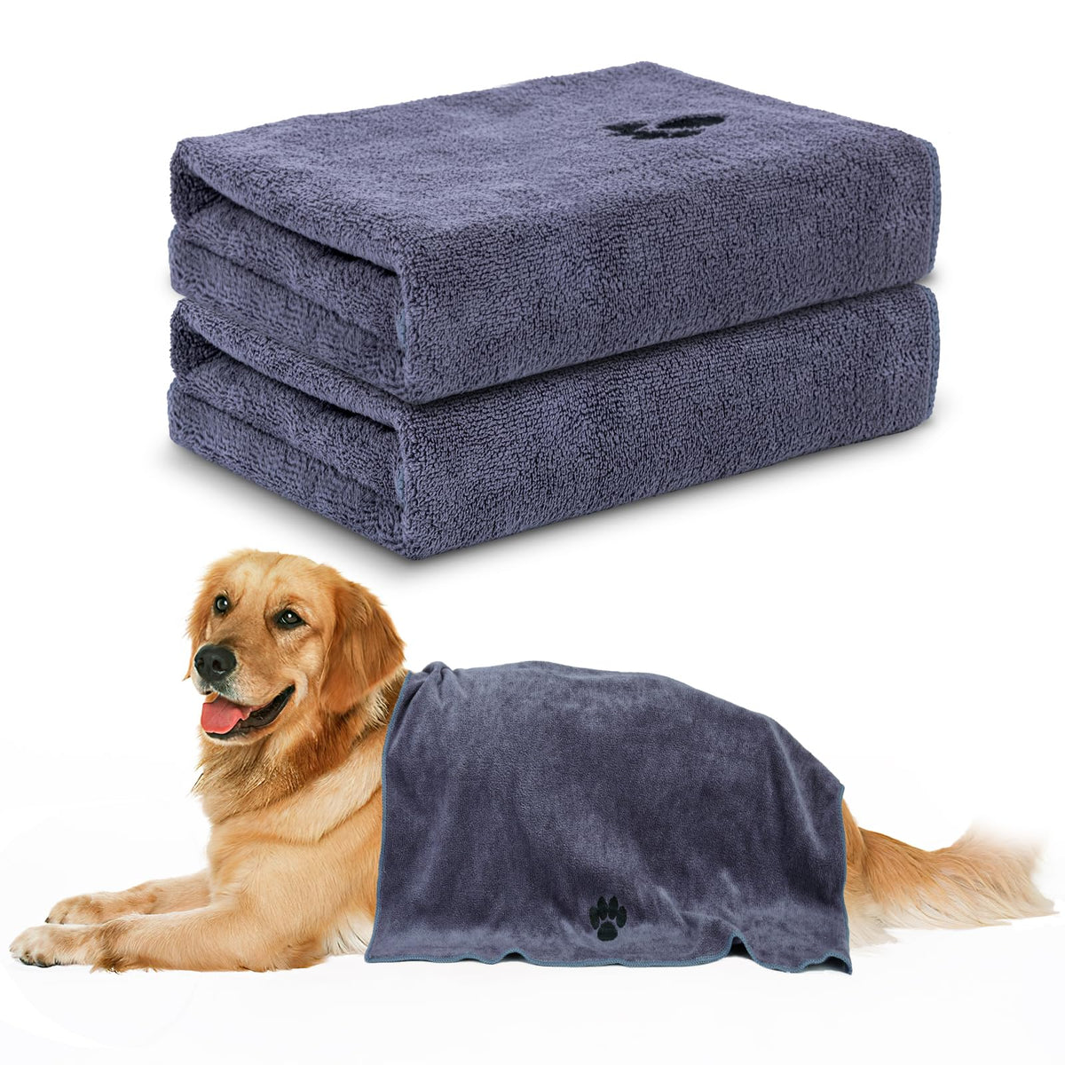 2 Pack Microfiber Dog Towels for Drying Dogs, Large Size 40'' X 23.6''