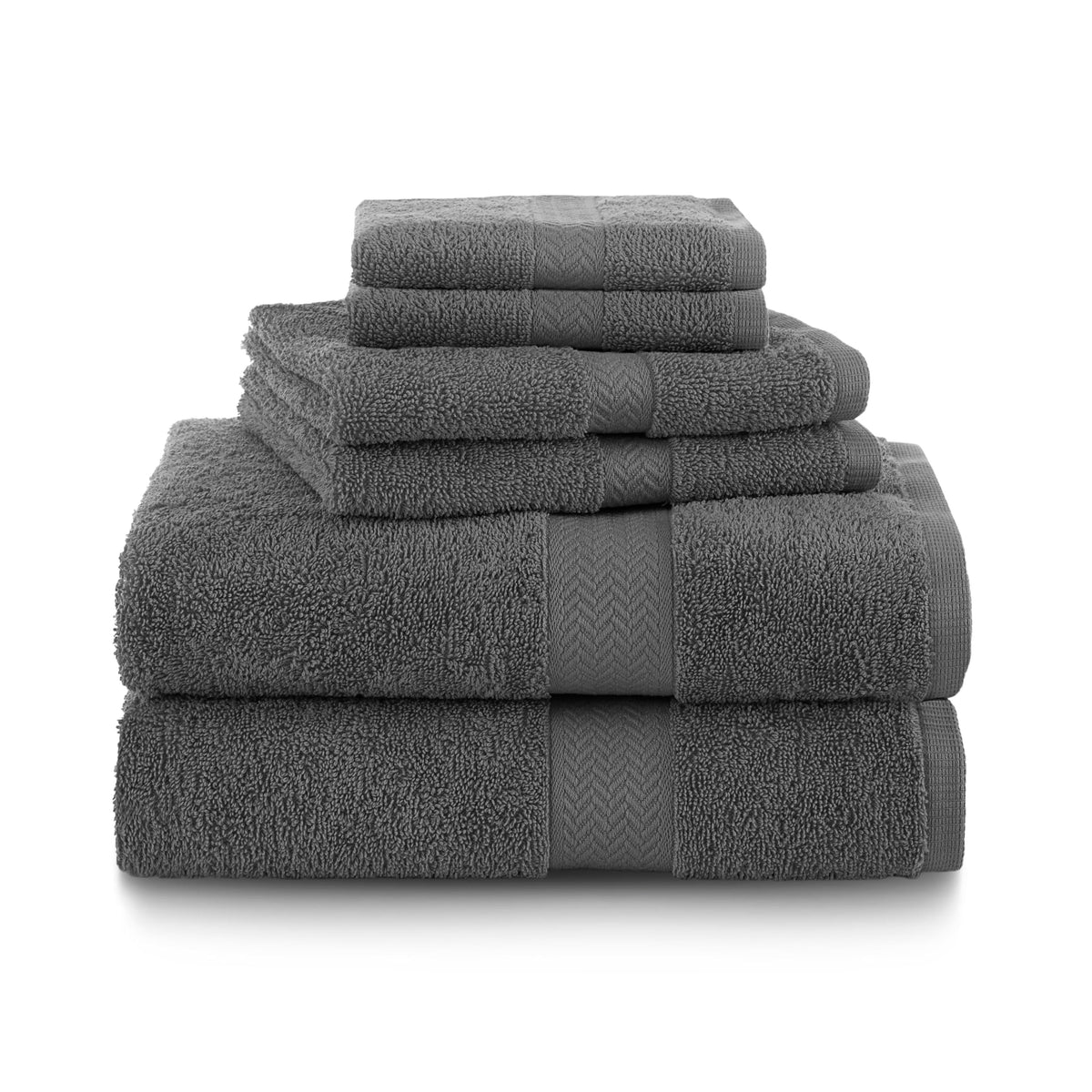 Martex 6-Piece 100% Ringspun Cotton Towel Set, Heather Blue