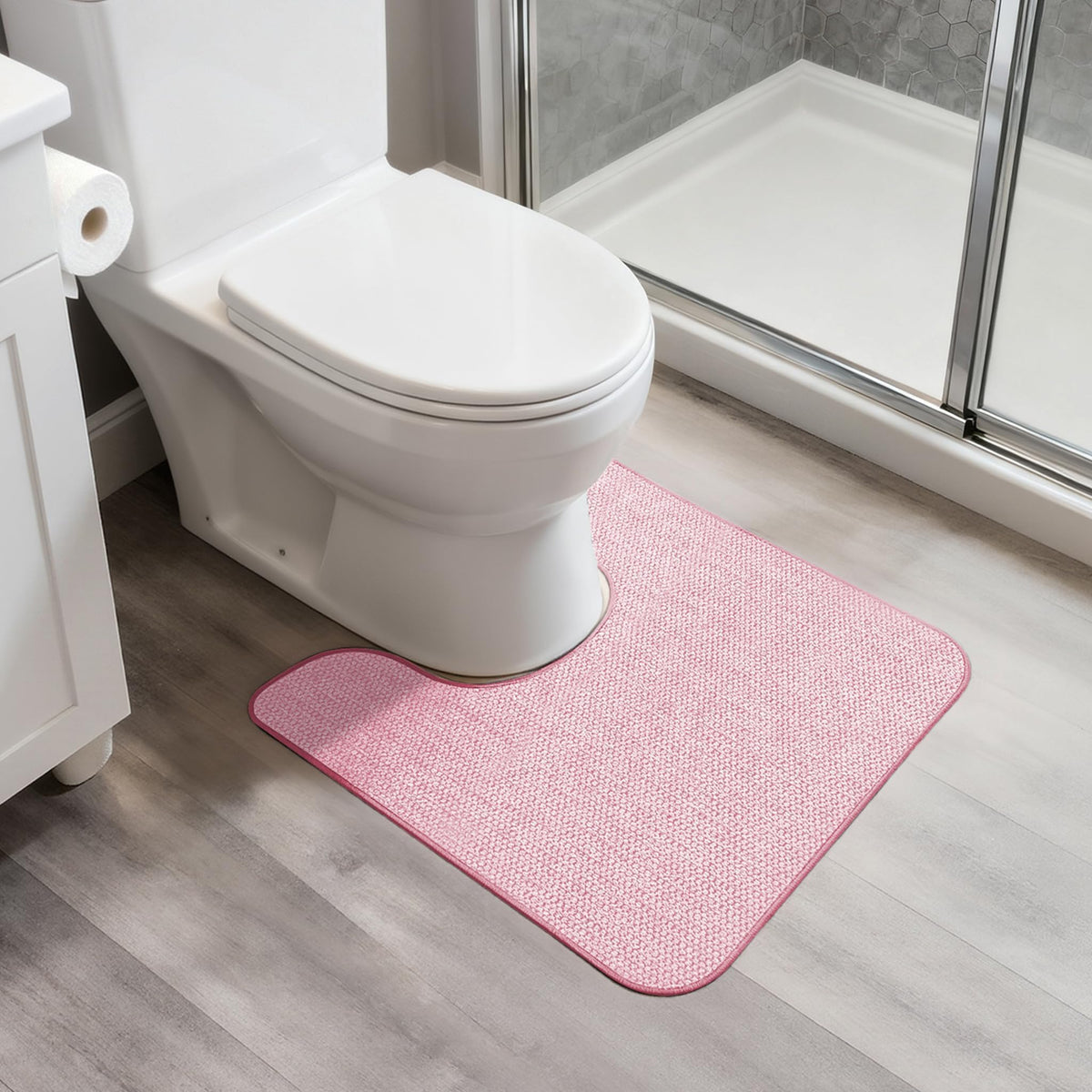 Bath Mat,Ultra Thin Bathroom Rugs,Rubber Bath Mats for Bathroom,No Slip Bath Rugs,Quick Dry,Machine Washable,Low Pile,Absorbent,Shower Outside,Sink,Home Decor Accessories.Grey,1'5"x2'3"(17x27Inch)