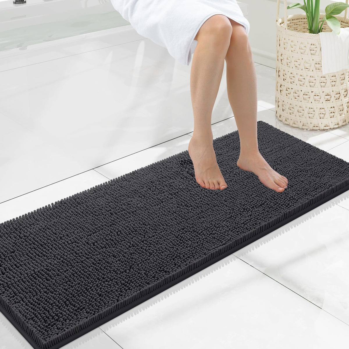 Smiry Bathroom Rugs 30X20, Luxury Chenille Extra Soft Absorbent Bath Mat