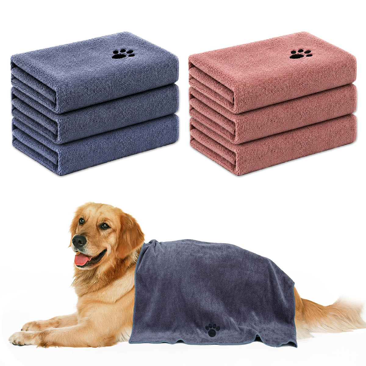 2 Pack Microfiber Dog Towels for Drying Dogs, Large Size 40'' X 23.6''