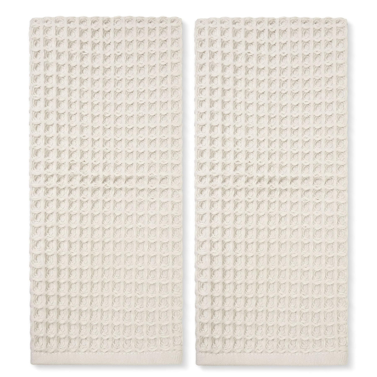 Jacquotha Waffle Hand Towels 2-Piece (Mist White) – Cotton, Quick Dry, Lint Free, 13” x 29”
