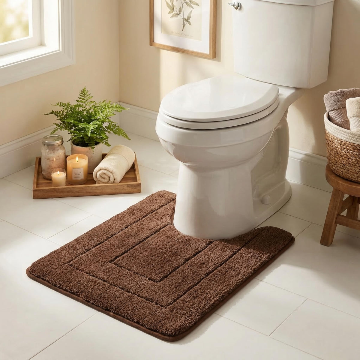 GRANNY SAYS Gray Bathroom Rug 20" x 30", Non-Slip Microfiber Bath Mat