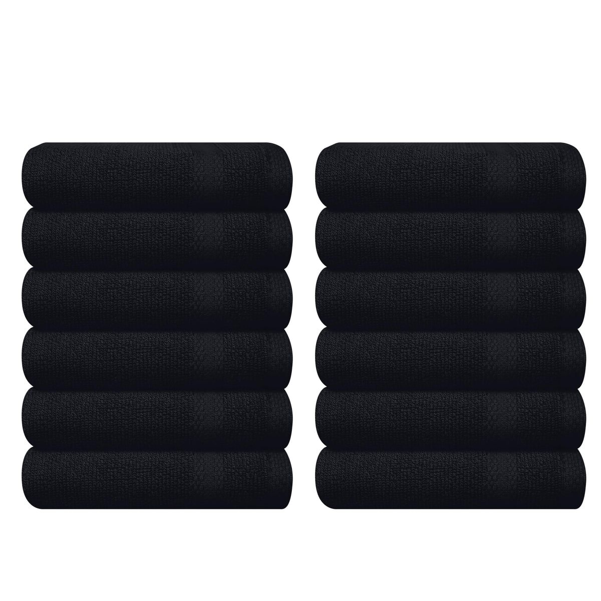 GLAMBURG Ultra Soft 8-Piece Towel Set - 100% Pure Ringspun Cotton, Contains 2 Oversized Bath Towels 27x54, 2 Hand Towels 16x28, 4 Wash Cloths 13x13 - Ideal for Everyday use, Hotel & Spa - Black