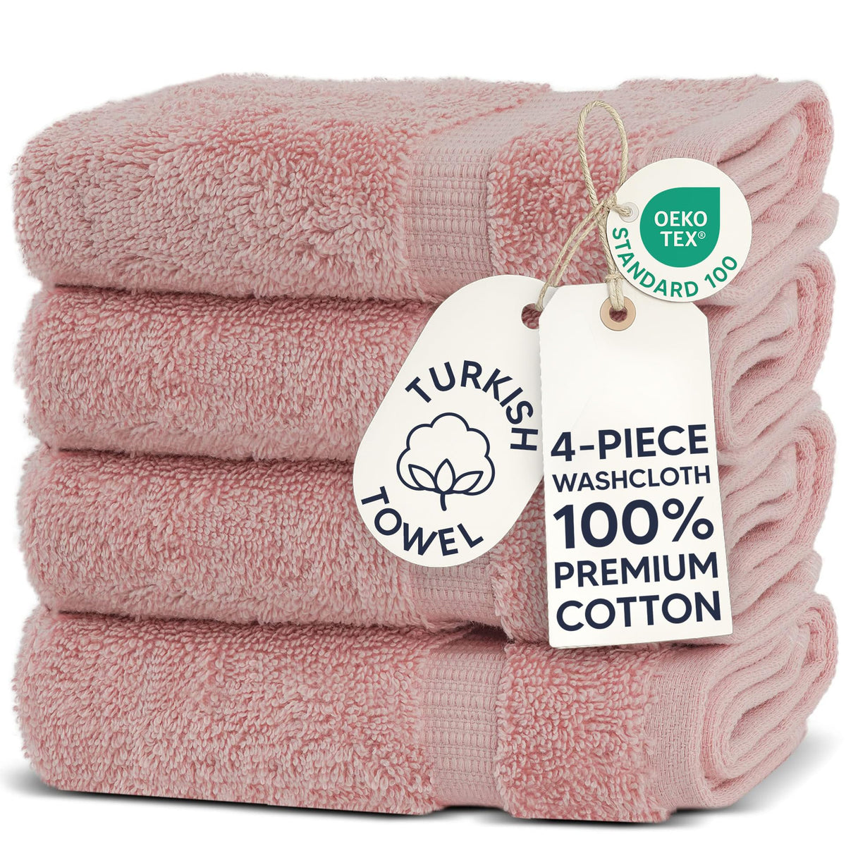 Chakir Turkish Linens 100% Cotton 4-Pack Bath Towels 27x54, Gray