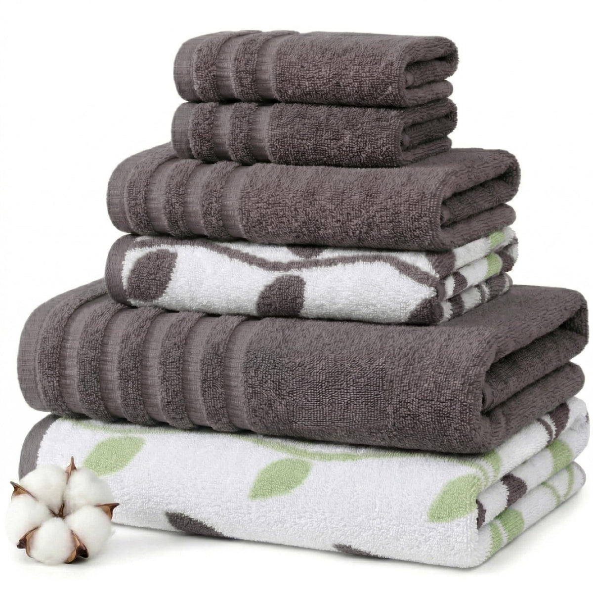 Modern Threads 6 Piece Bath Towel Set – Bathroom Set with 2 Bath Towels, 2 Hand Towels, and 2 Wash Cloths – 100% Cotton, Super Absorbent & Extra Soft – Reversible Classic Diamond (Aqua)