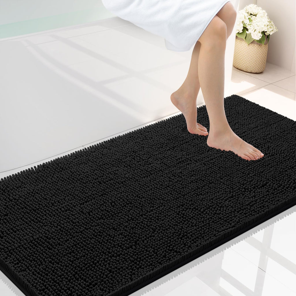 Smiry Bathroom Rugs 30X20, Luxury Chenille Extra Soft Absorbent Bath Mat