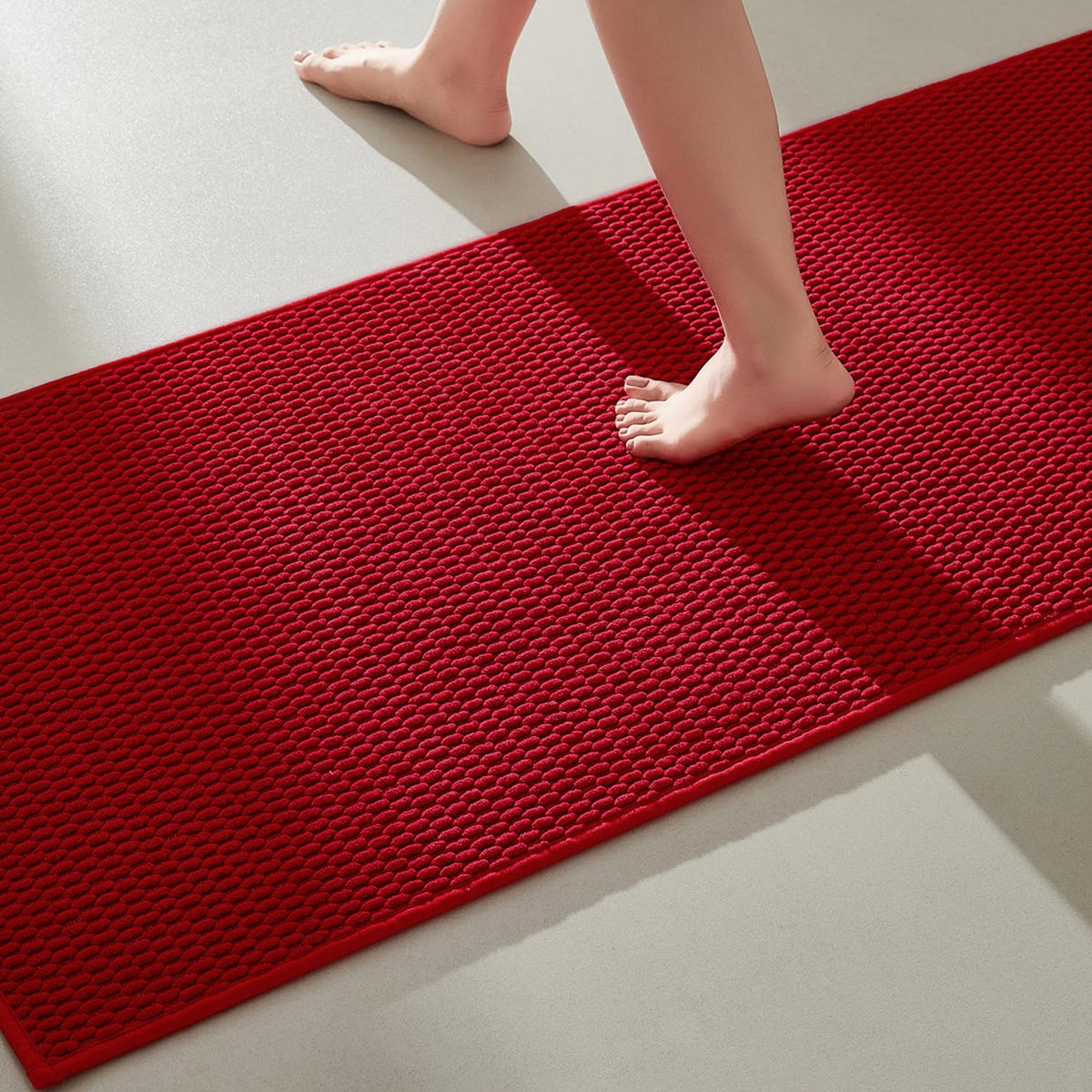 TYUU Bathroom Rugs Non Slip Washable, Super Absorbent Thin Bath Mat Small Quick Dry Low Pile Bathroom Rug, Dark Grey 16"x24"