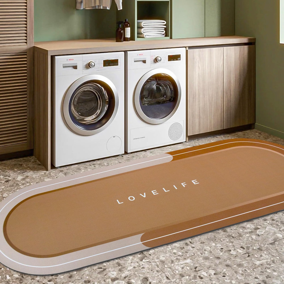 Rubber Bath mats Quick-Drying Non-Slip Bathroom mat Super Absorbent Bath mat Instant Dry Bath mat, Bathroom Rug in Front of The Kitchen Sink, Shower Room, Bathtub, Oval(Grey+16.9x26.7in)