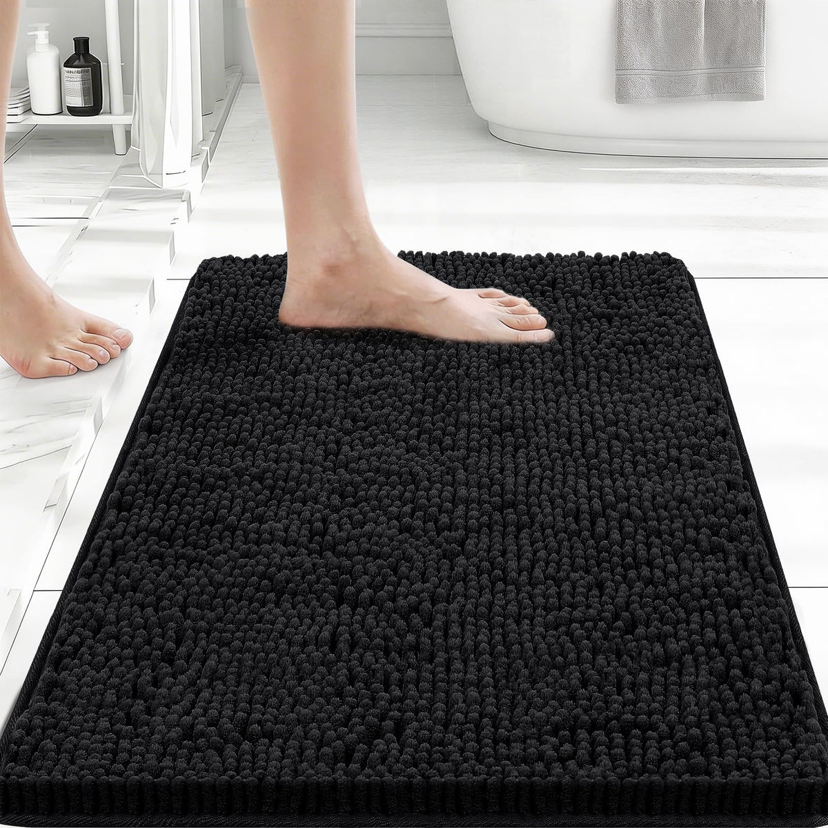 Bcoimo Small Bath Rug Mat,Sage Chenille High Absorbent Bathroom Floor Mats