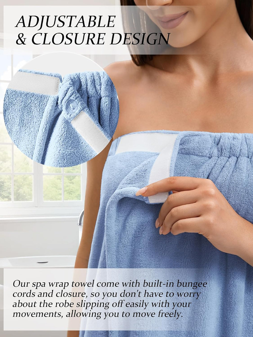 Towel Wrap For Women After Shower，Plush Bath Robe Female，Sauna Spa Wrap Around Towels With Pockets