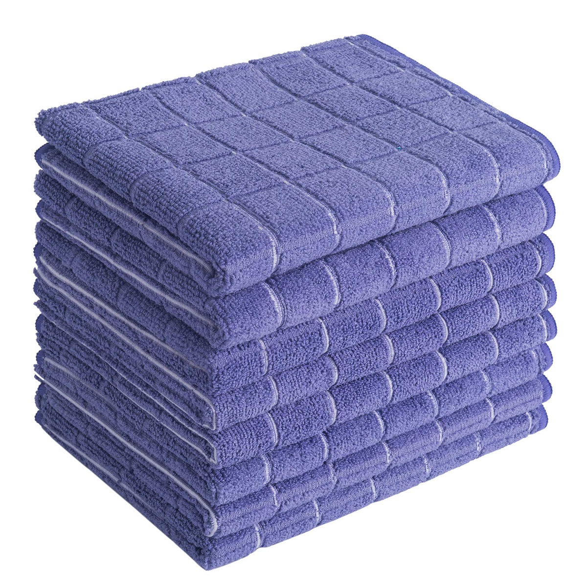 Microfiber Dish Towels - Soft, Super Absorbent and Lint Free Kitchen Towels - 8 Pack (Lattice Designed Gray Colors) - 26 x 18 Inch