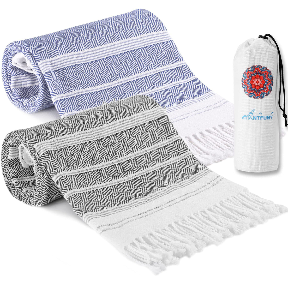 Turkish Beach Towels Vacation Essentials Quick Dry Sand Free Soft Absorbent Adult Oversized Bath Pool Swim Long Towel Lightweight Thin Fast Drying Over The Chair Towel Sand Repellent Anti Yellow