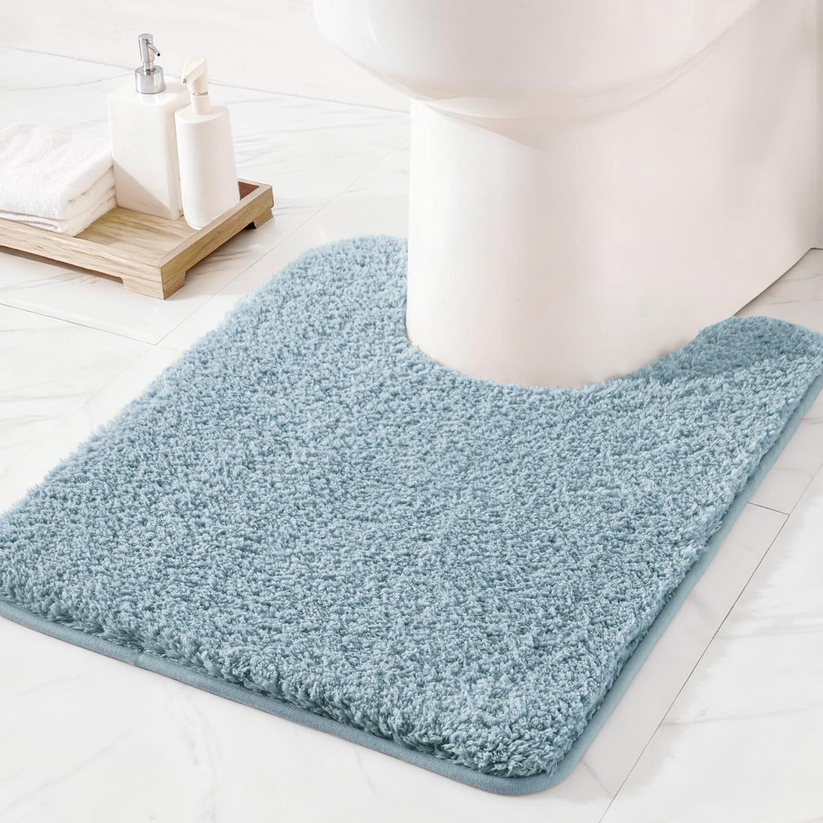 Exclusivo Mezcla Bathroom Rugs Mats 17x24, Navy Blue