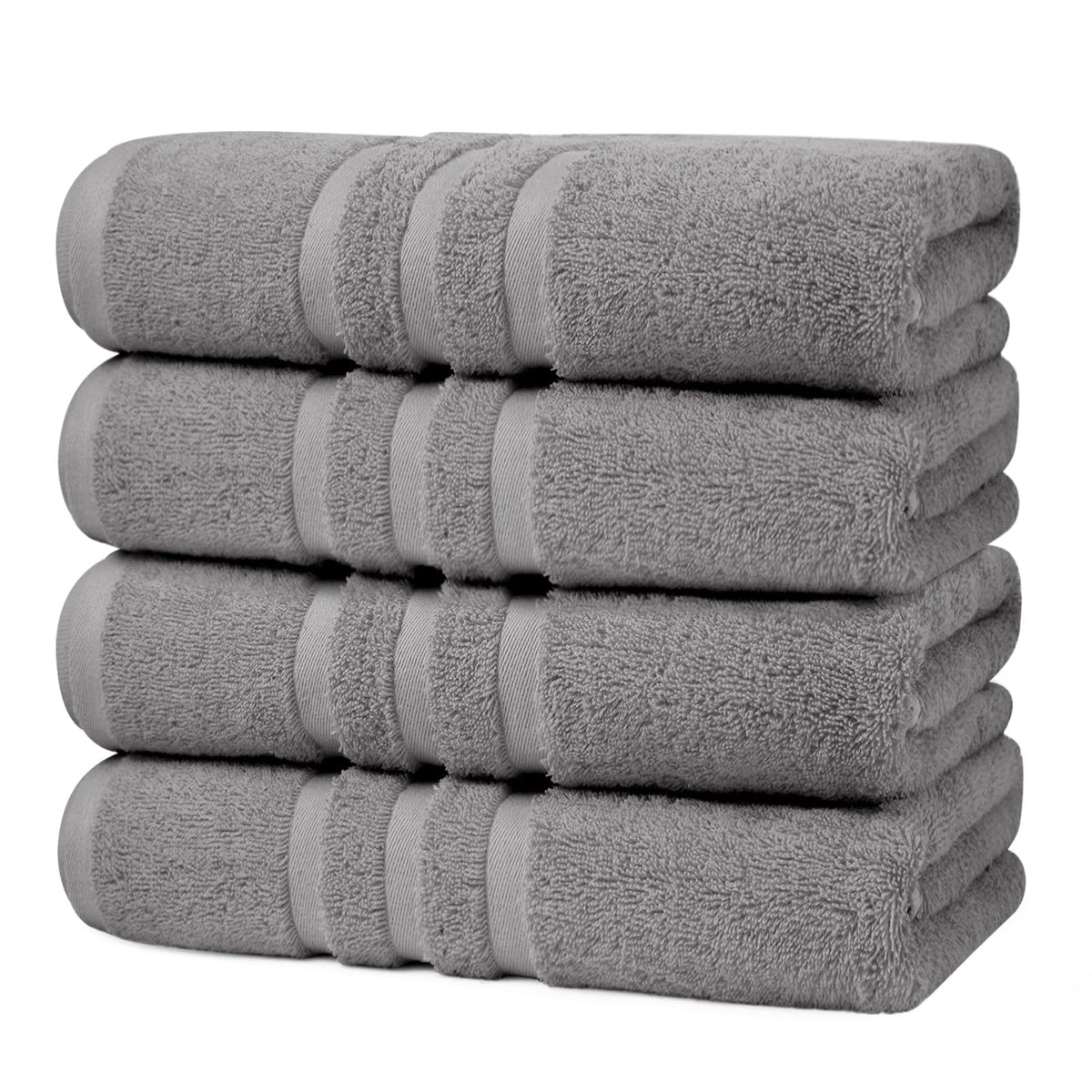 Velqora Large Bath Towels 4 Pack, 30x60 in, 100% Cotton, White