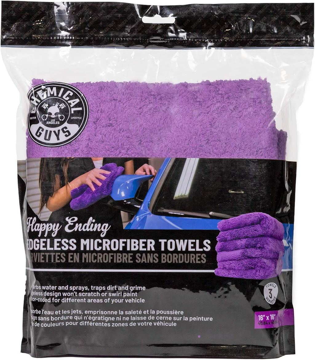 Chemical Guys, Happy Ending Ultra Plush Edgeless Microfiber Towel, Purple