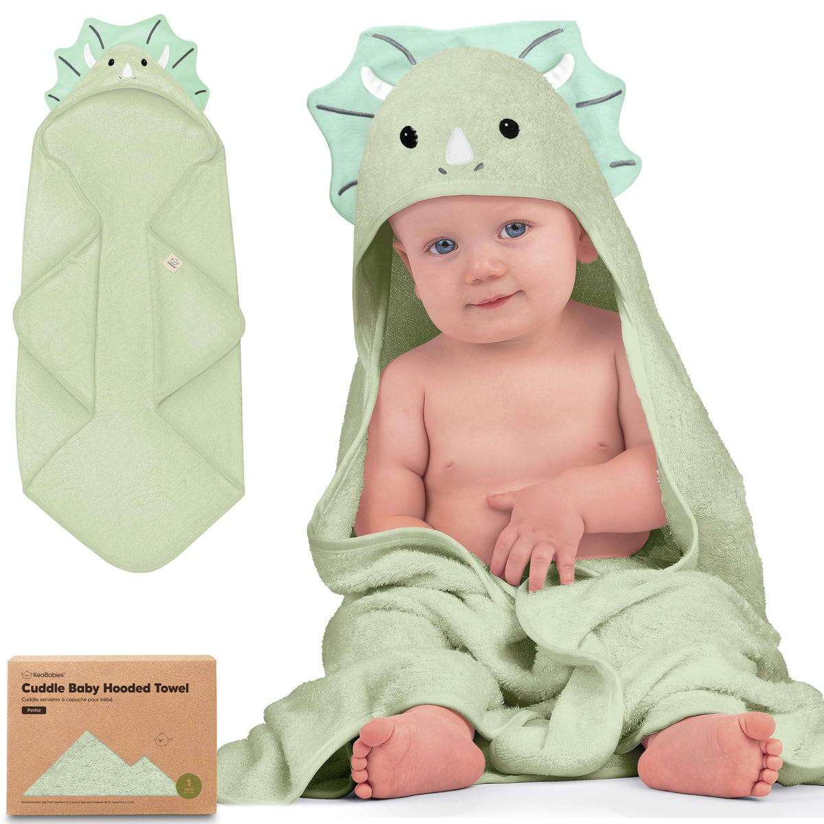 KeaBabies Hooded Baby Towel for Newborn, Baby Bath Towels (Duck, 35x35)