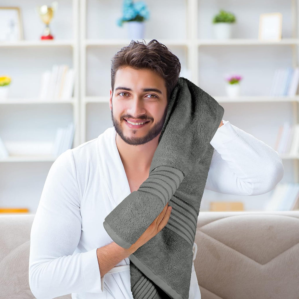 Utopia Towels 4 Pack Bath Towels Set, 27 by 54 Inches, 100% Ring Spun Cotton, Quick Dry, Highly Absorbent, Soft Feel Towels, Perfect for Daily Use, Grey