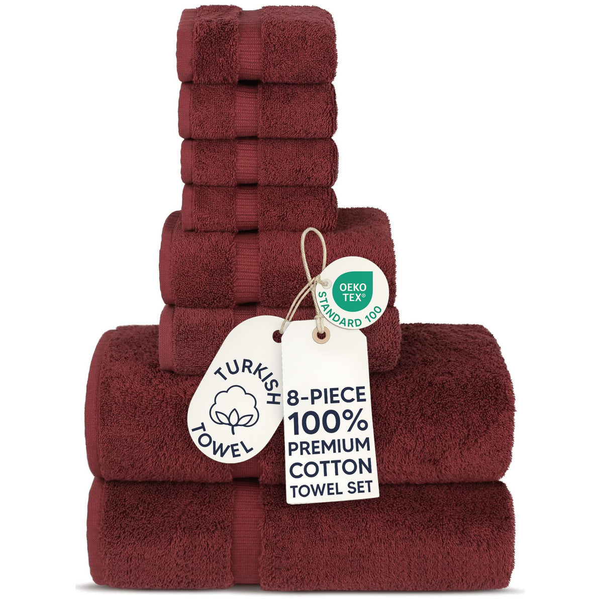 Chakir Turkish Linens 100% Cotton 4-Pack Bath Towels 27x54, Gray