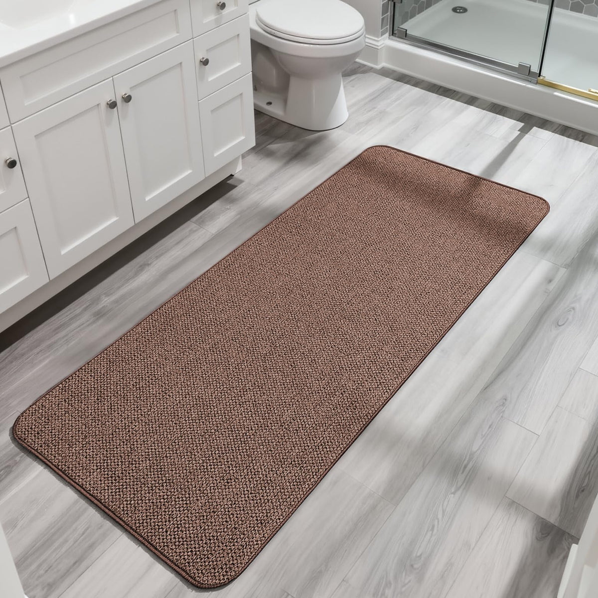 Bath Mat,Ultra Thin Bathroom Rugs,Rubber Bath Mats for Bathroom,No Slip Bath Rugs,Quick Dry,Machine Washable,Low Pile,Absorbent,Shower Outside,Sink,Home Decor Accessories.Grey,1'5"x2'3"(17x27Inch)