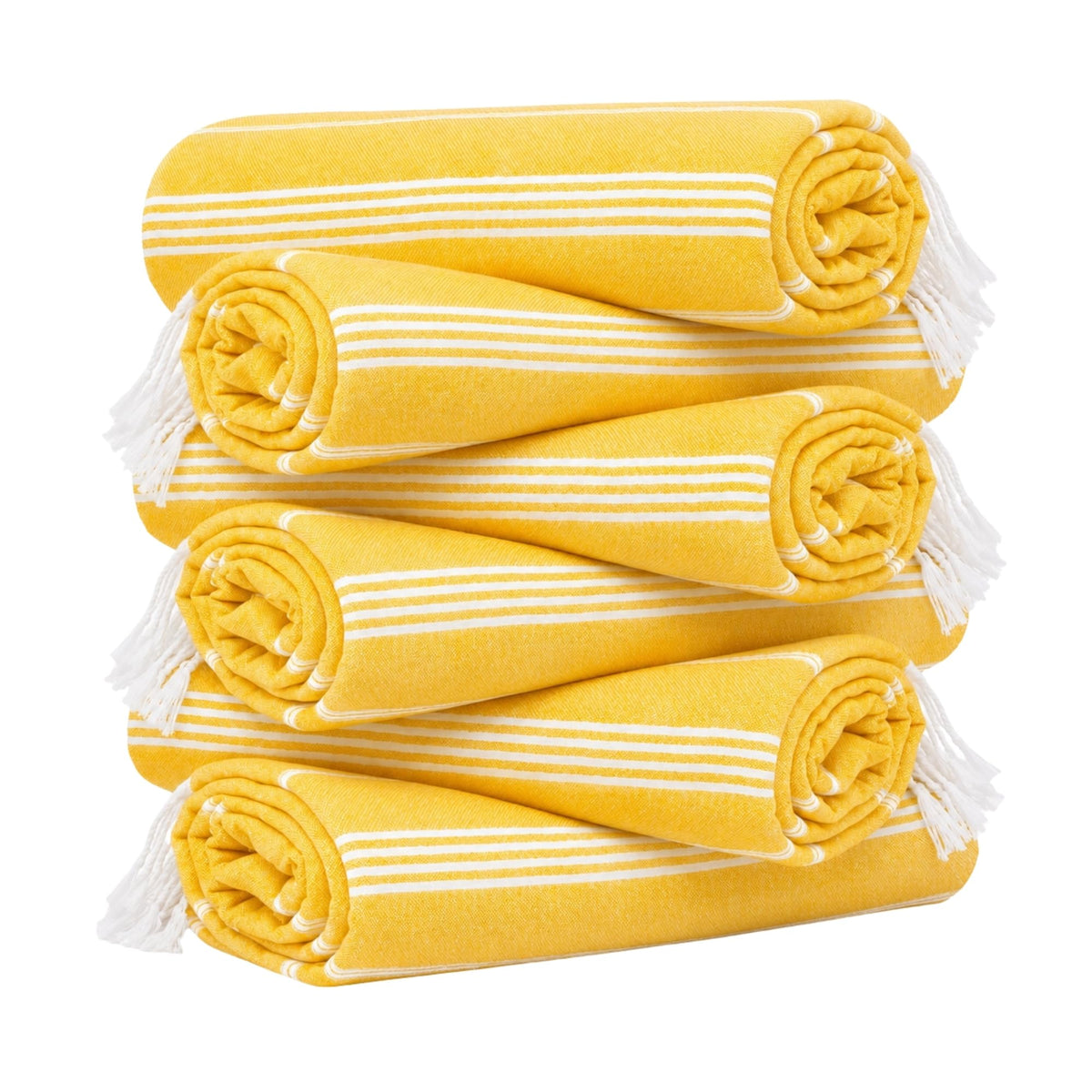 HAVLULAND Turkish Beach Towels, Set of 6, Oversized 72" x 40", 100% Cotton