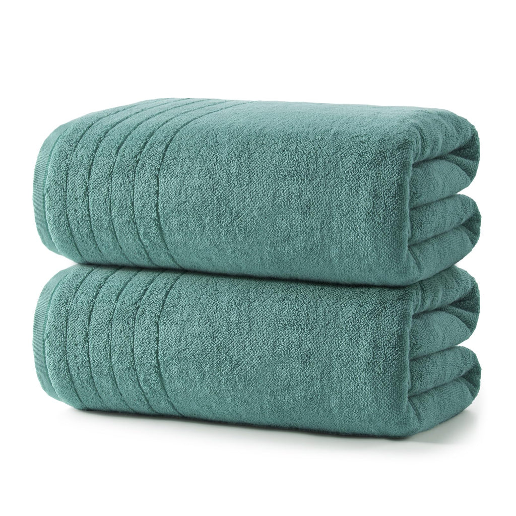 REDKISS 2 Pack Extra Large 35x70 Inch Cotton Bath Towels, Light Gray