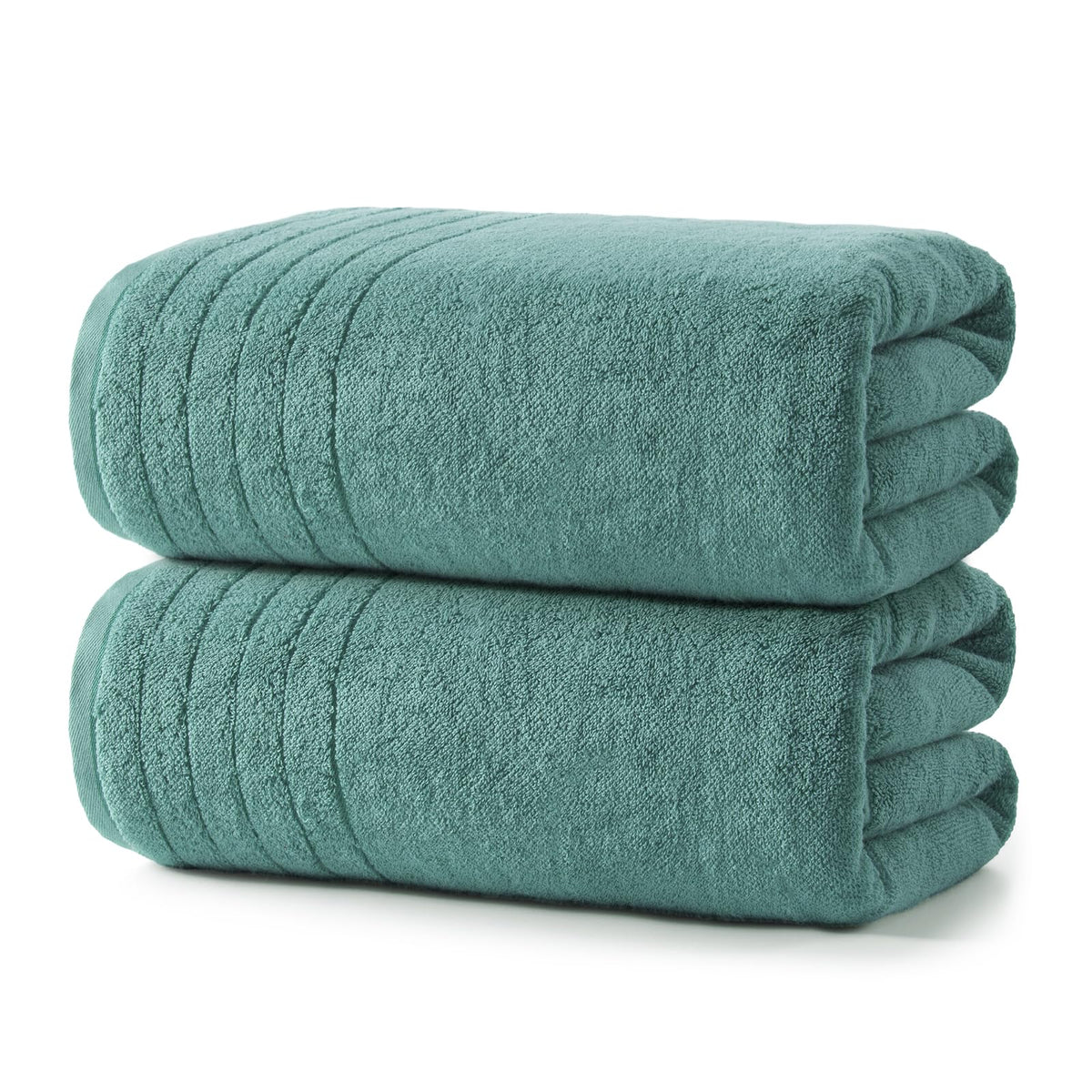 REDKISS 2 Pack Extra Large 35x70 Inch Cotton Bath Towels, Light Gray
