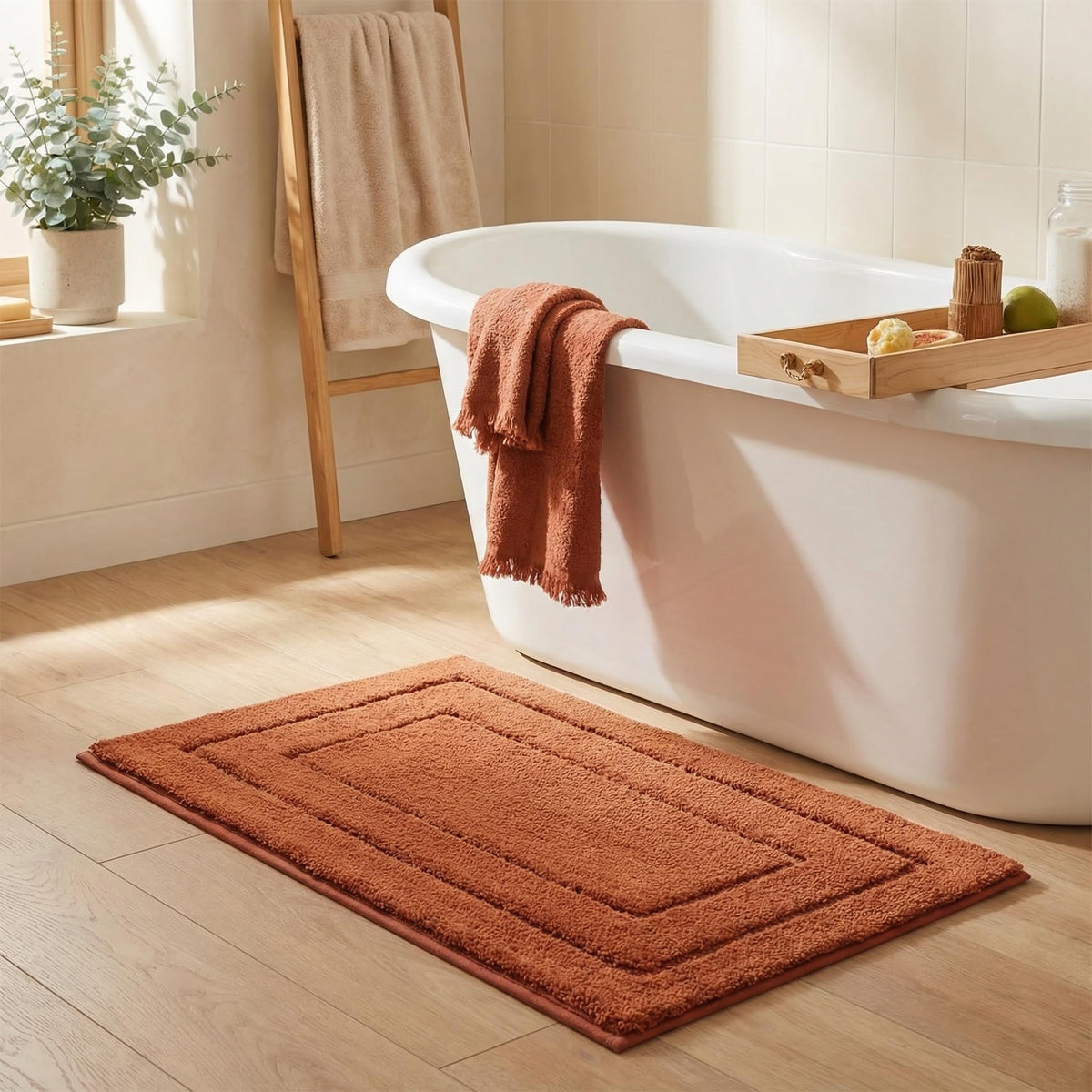 GRANNY SAYS Gray Bathroom Rug 20" x 30", Non-Slip Microfiber Bath Mat
