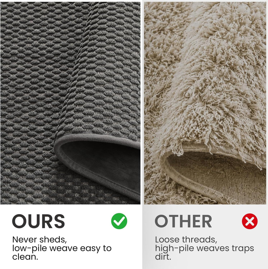 TYUU Bath Mat Set 2 Piece, Thin Bathroom Rugs Non Slip Washable Quick Dry