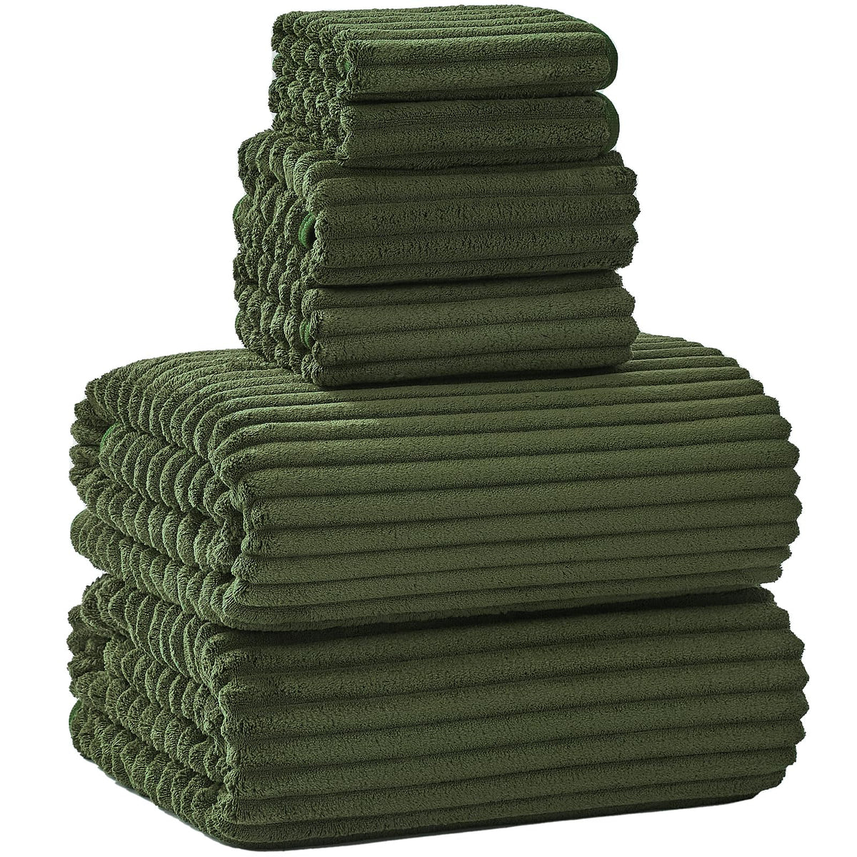 6 PC Bath Towel Set, 40"x80" Oversized Bath Sheets, Navy Blue
