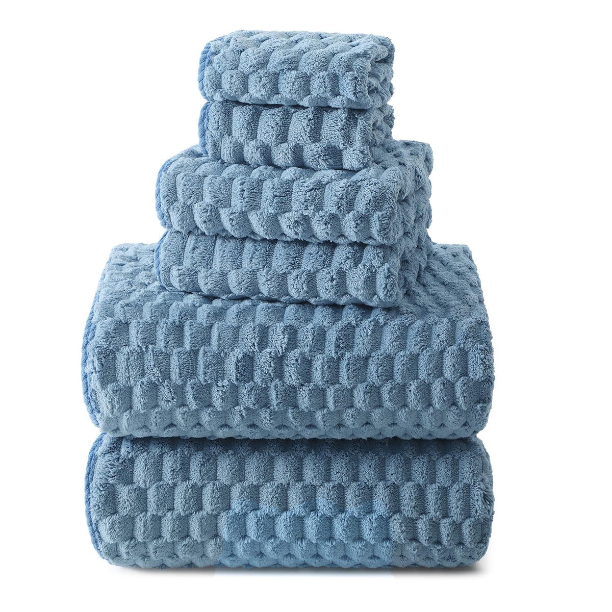 REDKISS 4 Pack Microfiber Bath Towels - Extra Large, Super Absorbent, Quick Dry Waffle Towels Set for Bathroom, Spa, Gym, and Travel - Luxury, Plush, 4 Multicolor