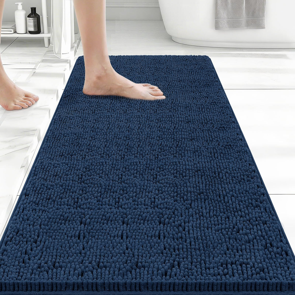 Bcoimo Small Bath Rug Mat,Sage Chenille High Absorbent Bathroom Floor Mats