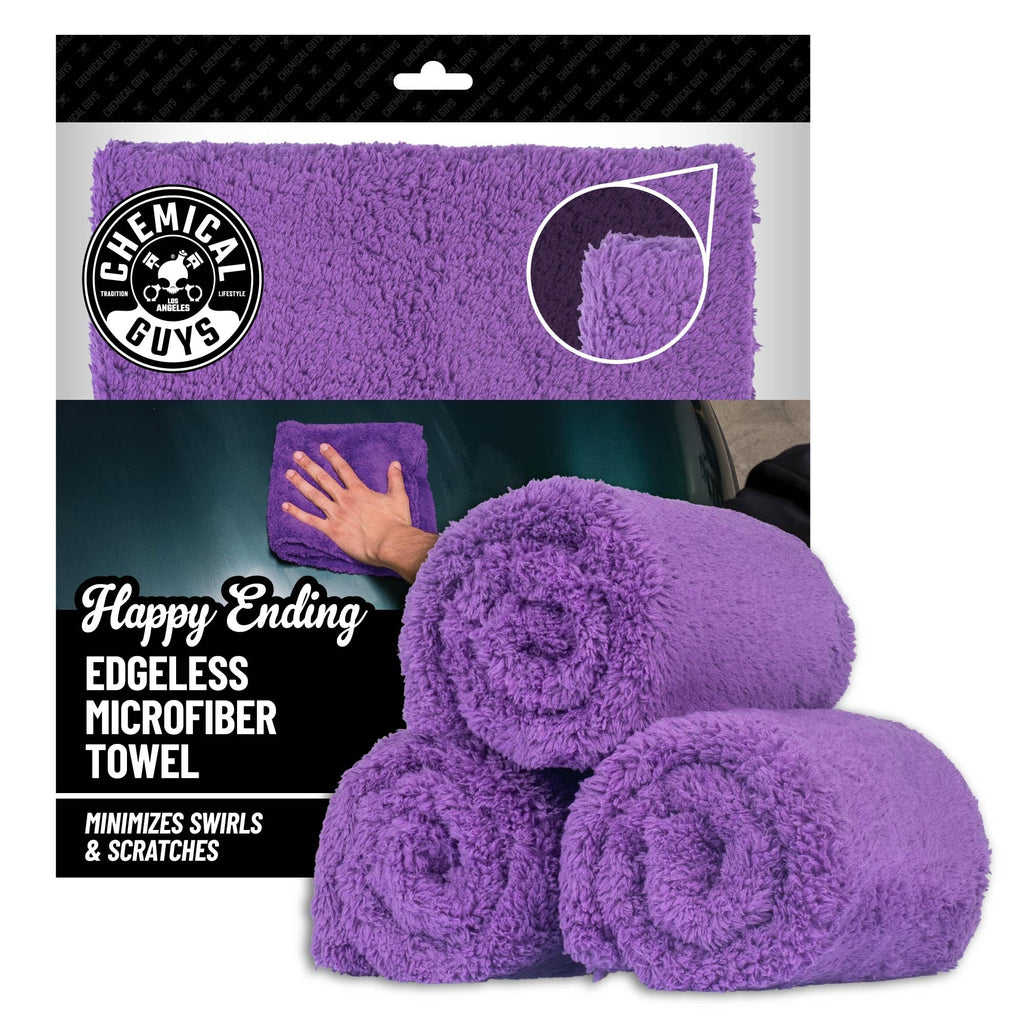 Chemical Guys, Happy Ending Ultra Plush Edgeless Microfiber Towel, Purple