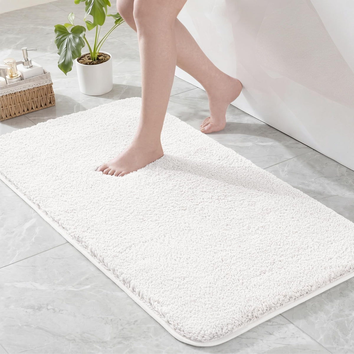 Exclusivo Mezcla Bathroom Rugs Mats 17x24, Navy Blue