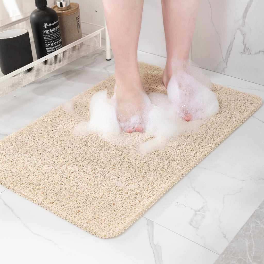 Hargiis Non Slip Bathtub Mat, Anti Slip Shower Mat, Fast Drying Bath Tub Mats, Foot Scrubber Mat, Anti Slip Mat for Tub, Floor, Bathroom, Home, Kitchen, Hotel (Grey 24"x16")
