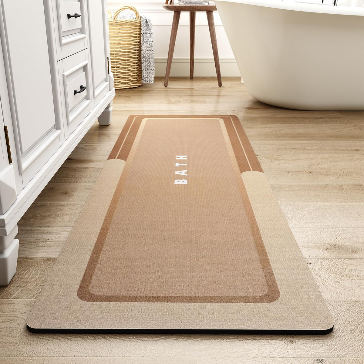 MontVoo-Bath Mat-Bathroom Mat Rug Non Slip Super Absorbent Stain Resistant Quick Dry Thin Bath Rug-Bath Mats for Bathroom Floor Bathtub Vanity-Bathmat Bath Rug Easy Care-17"x27" Grey