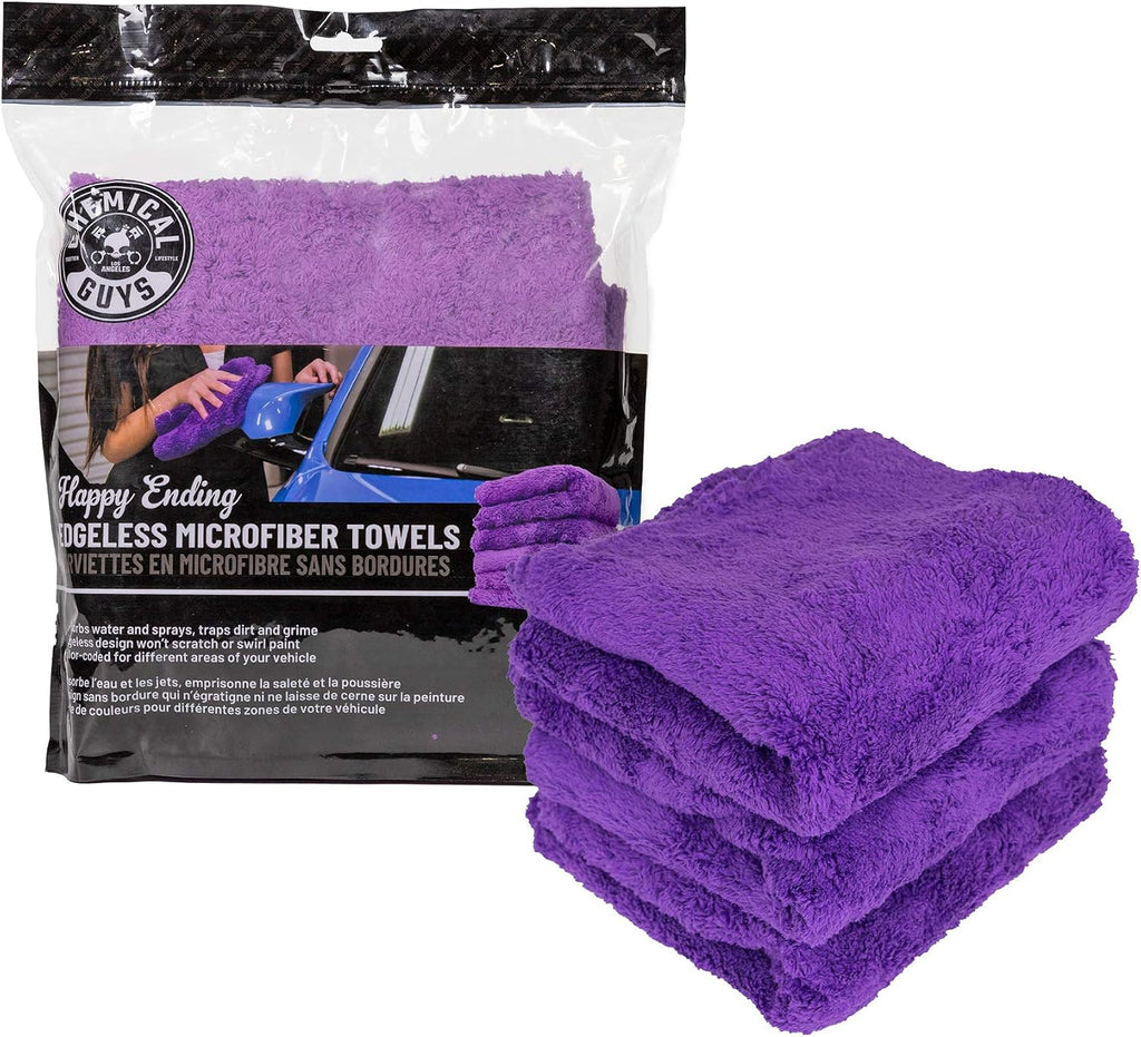 Chemical Guys, Happy Ending Ultra Plush Edgeless Microfiber Towel, Purple