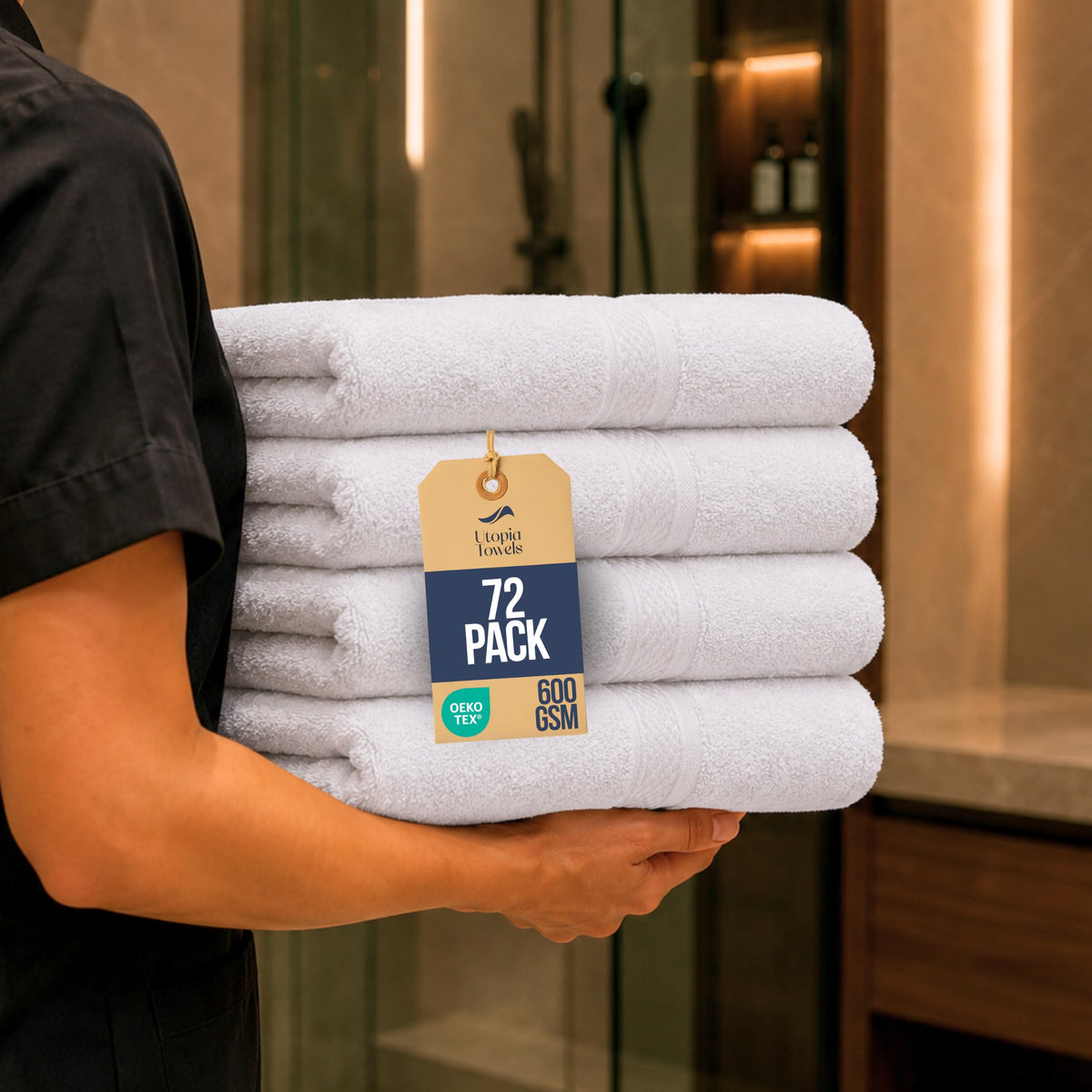Utopia Towels 6 Pack Premium Hand Towels, 16x28 in, 600 GSM Cotton, Grey
