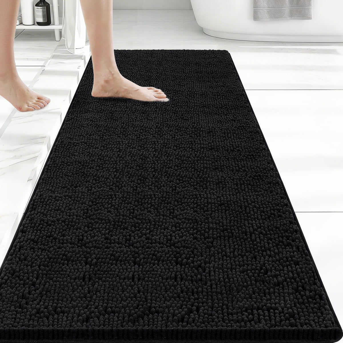 Bcoimo Small Bath Rug Mat,Sage Chenille High Absorbent Bathroom Floor Mats