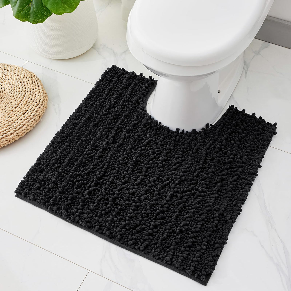 ILANGO Bathroom Rugs Dark Grey 32x20,Extra Soft Absorbent Chenille Bath Rugs,Thick Non-Slip Shaggy Bath Mat,Machine Washable Quick Dry Bath Mats for Bathroom Floor, Tub, Shower Accessories