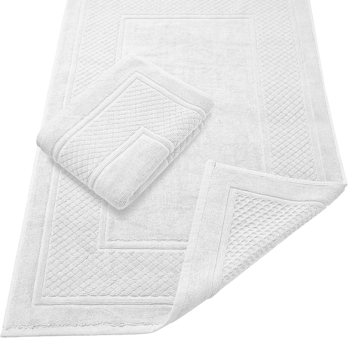Avalon Towels Grey Bath Mat - 100% Cotton Set of 2 Absorbent Bathmat - Bathroom Mats Quick Dry Bath Mats for Bathrooms (22x34 Inches)
