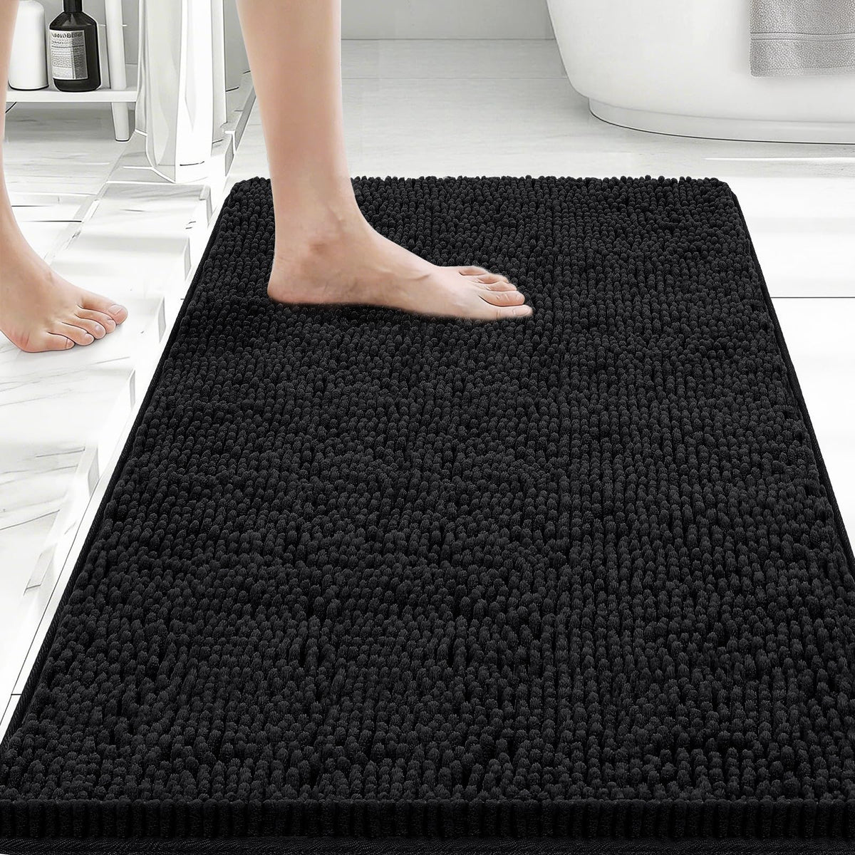 Bcoimo Small Bath Rug Mat,Sage Chenille High Absorbent Bathroom Floor Mats